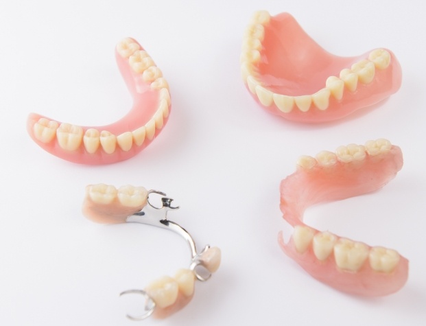 Two full dentures and two partials